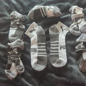 Puma Men's Athletic Socks in Black and Gray